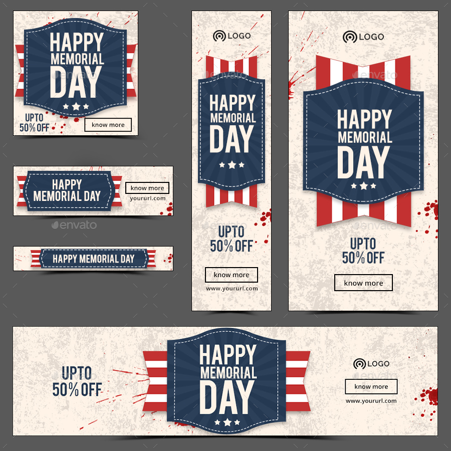 Memorial Day Banners - Images Included by Hyov | GraphicRiver